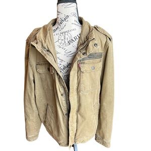 Levis Tan Trucker Jacket Bomber jacket - Large Quilted Lined